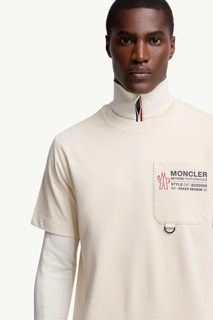Moncler Embossed Logo Cotton T-Shirt White White
