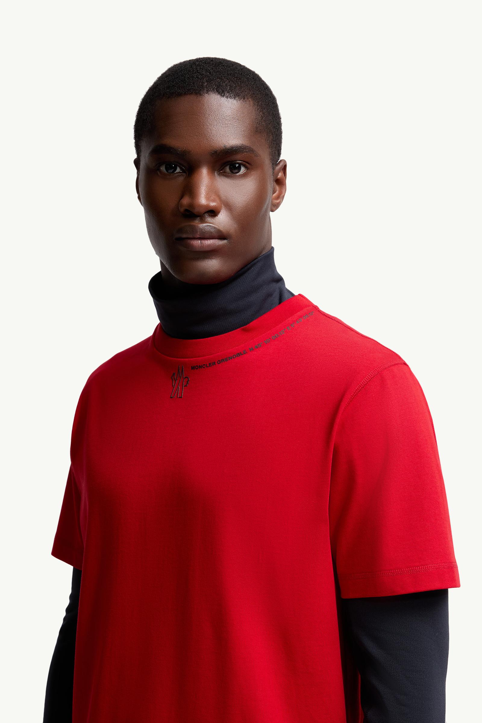 Moncler Logo Cotton T-Shirt Red Red