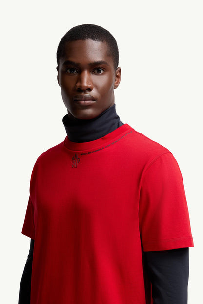 Moncler Logo Cotton T-Shirt Red Red
