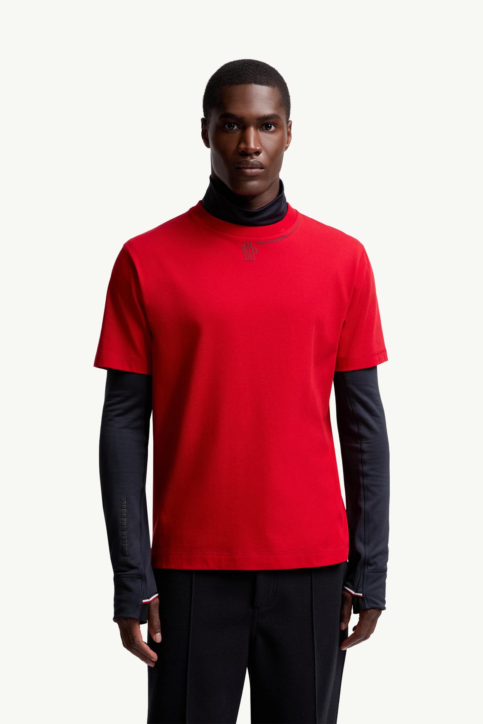 Moncler Logo Cotton T-Shirt Red Red