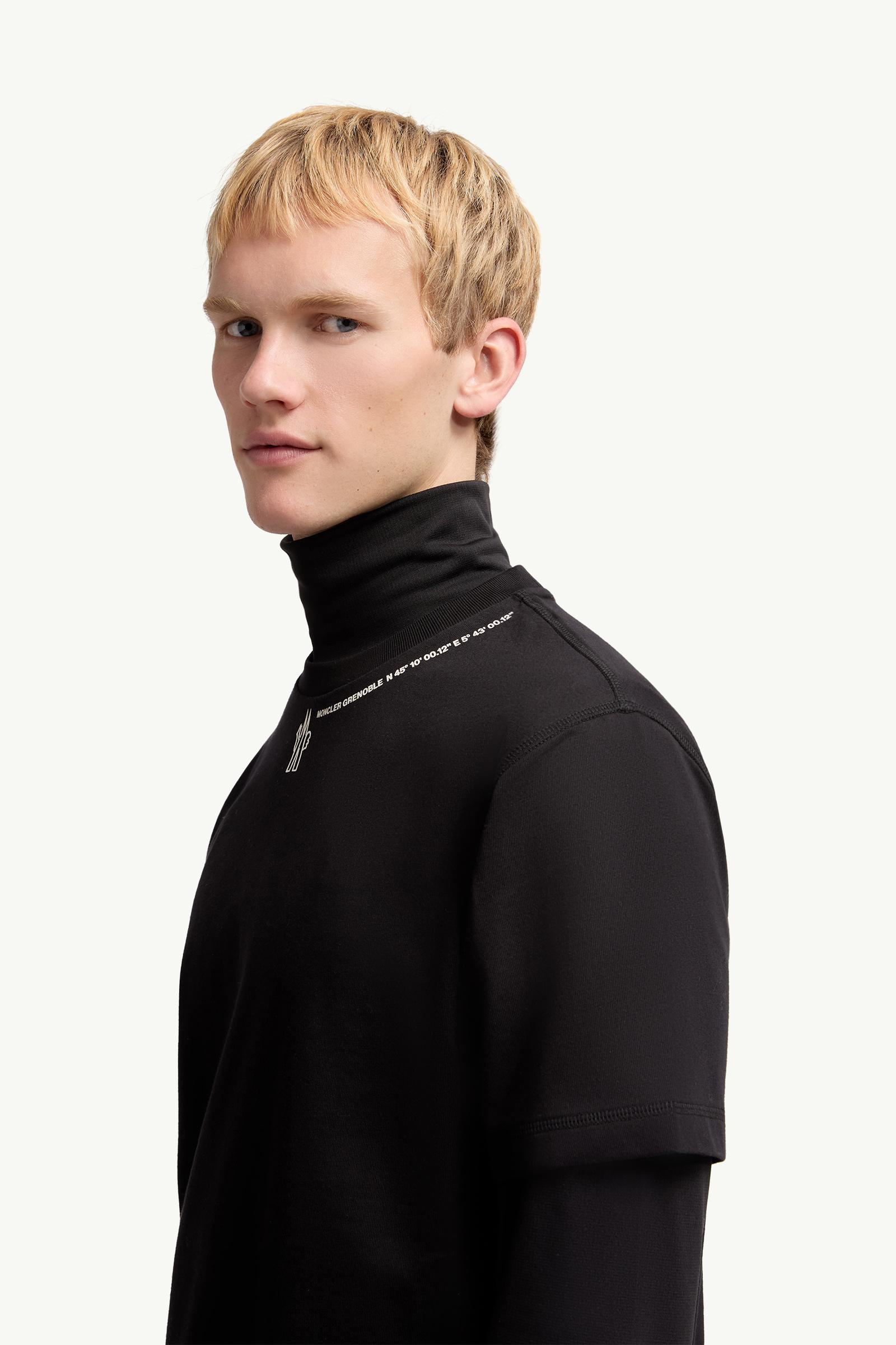 Moncler Logo Cotton T-Shirt Black Black