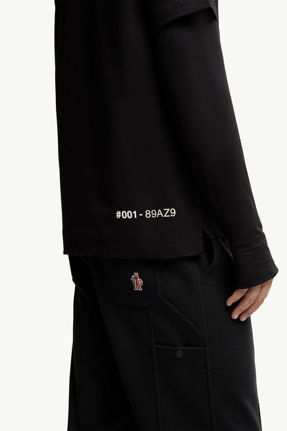 Moncler Logo Cotton T-Shirt Black Black