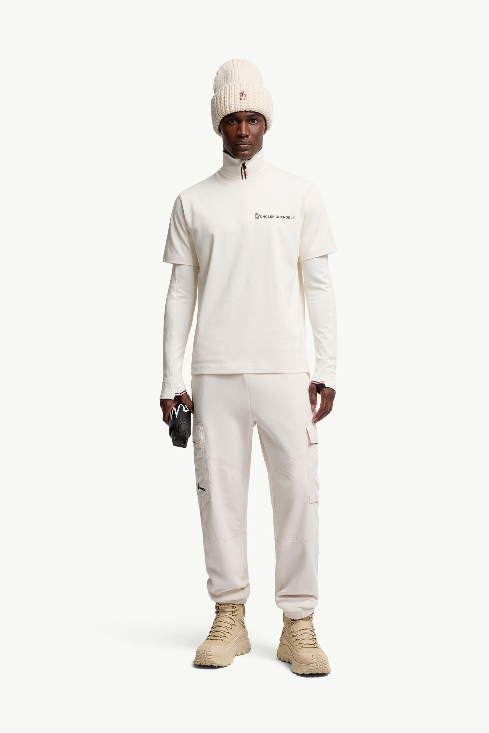 Moncler Embossed Logo Cotton T-Shirt White White