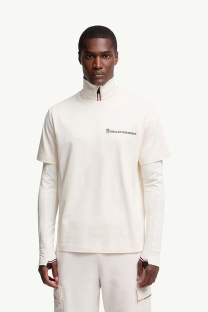 Moncler Embossed Logo Cotton T-Shirt White White