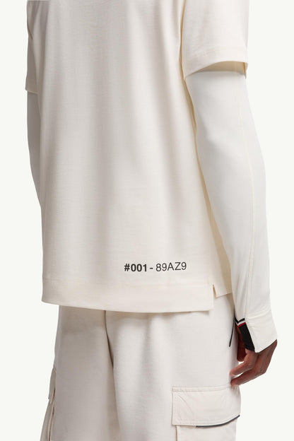 Moncler Embossed Logo Cotton T-Shirt White White