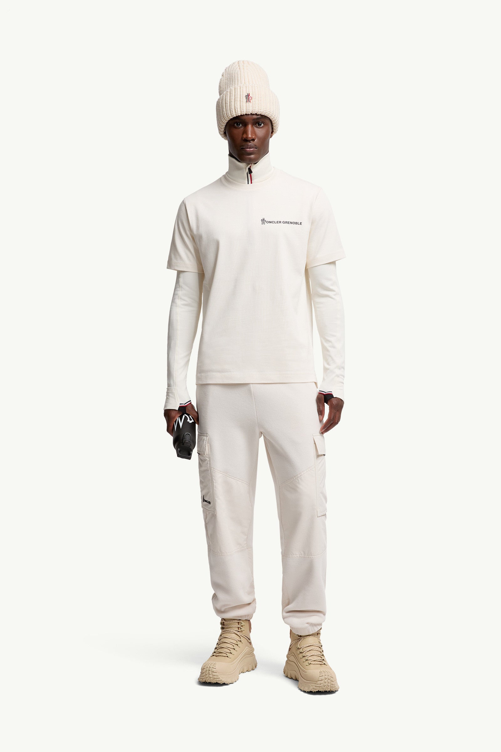 Moncler Embossed Logo Cotton T-Shirt White White