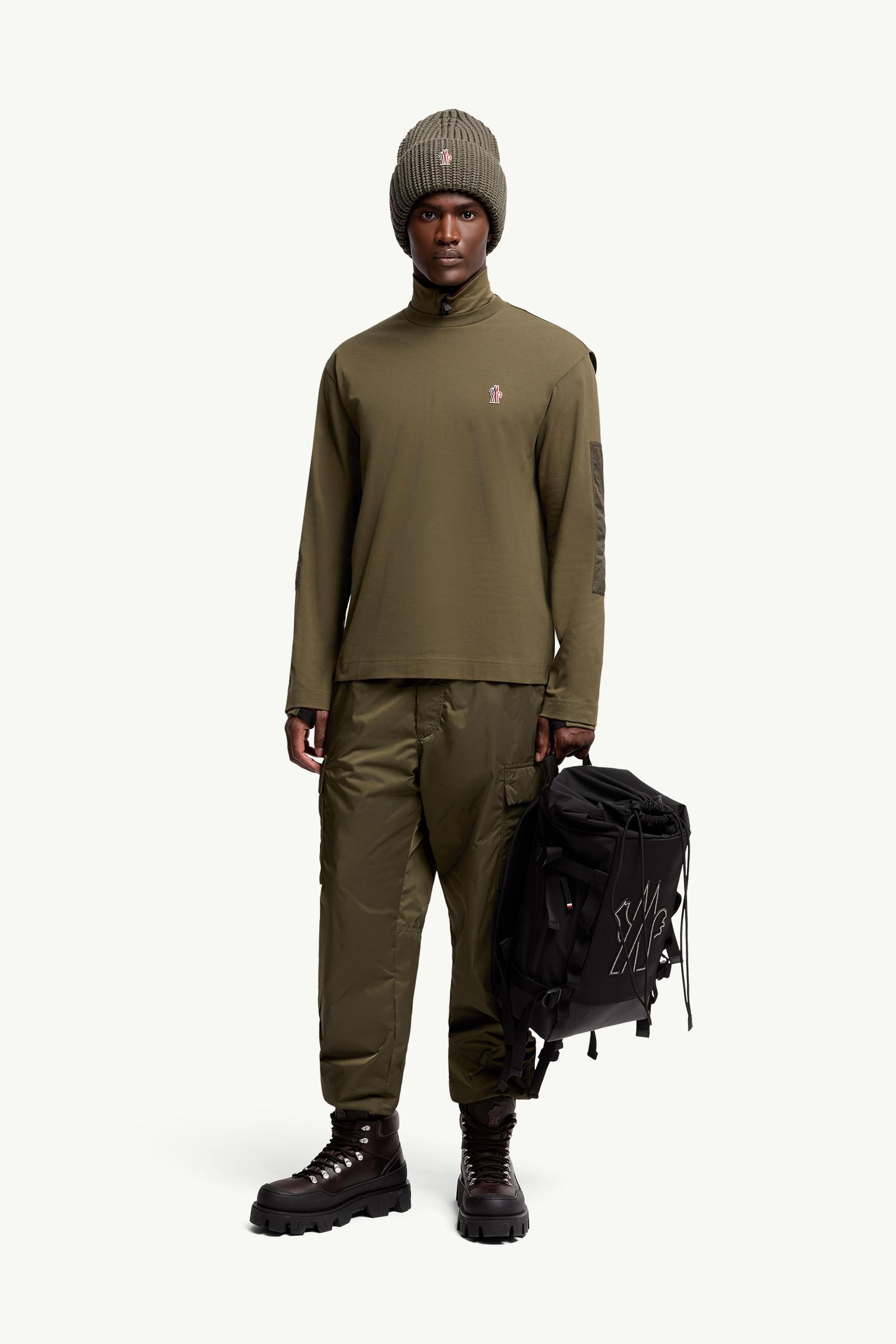 Moncler Logo Cotton Long Sleeve T-Shirt Olive Green Olive Green