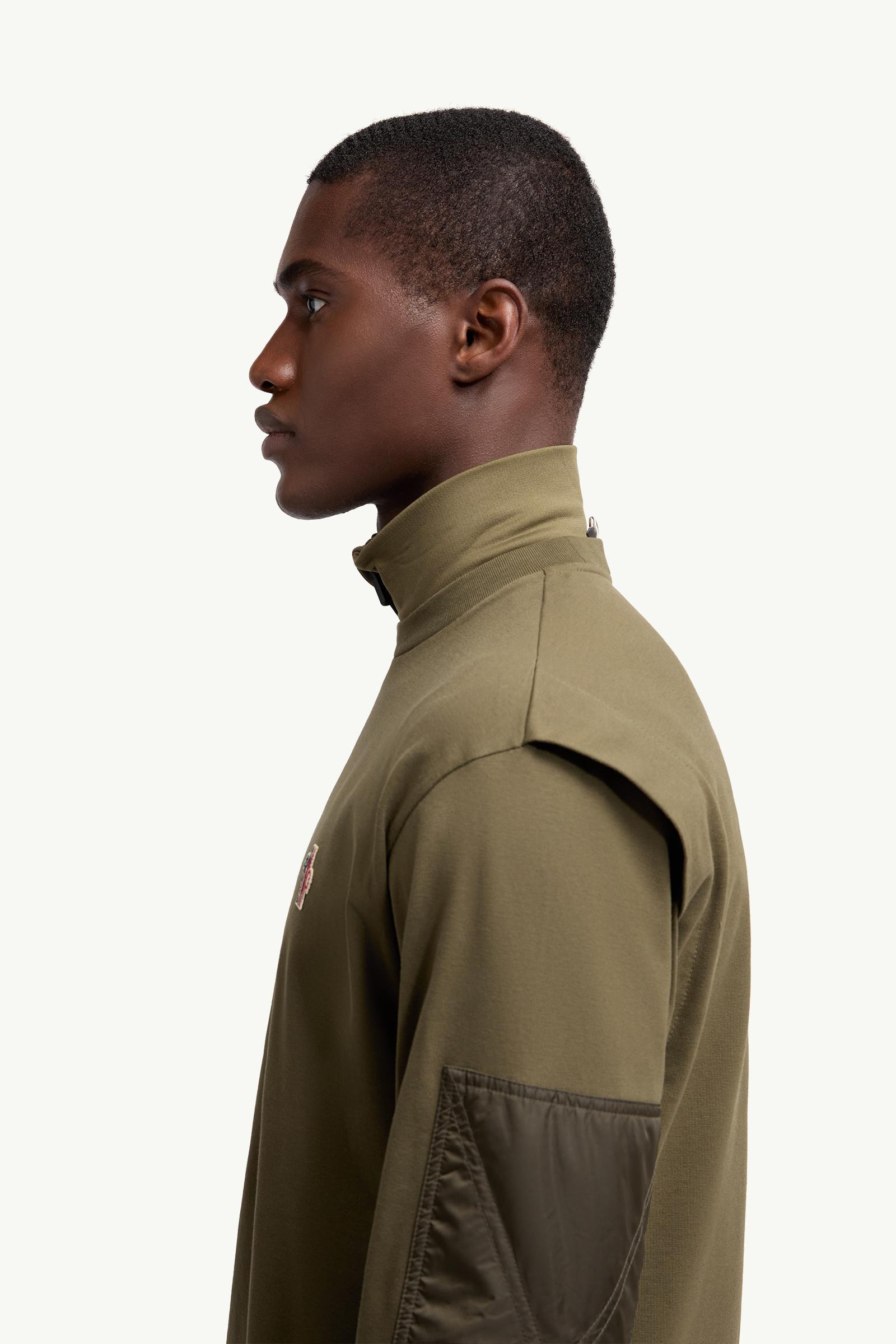 Moncler Logo Cotton Long Sleeve T-Shirt Olive Green Olive Green