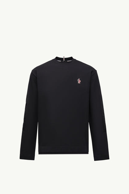 Moncler Logo Cotton Long Sleeve T-Shirt Black Black