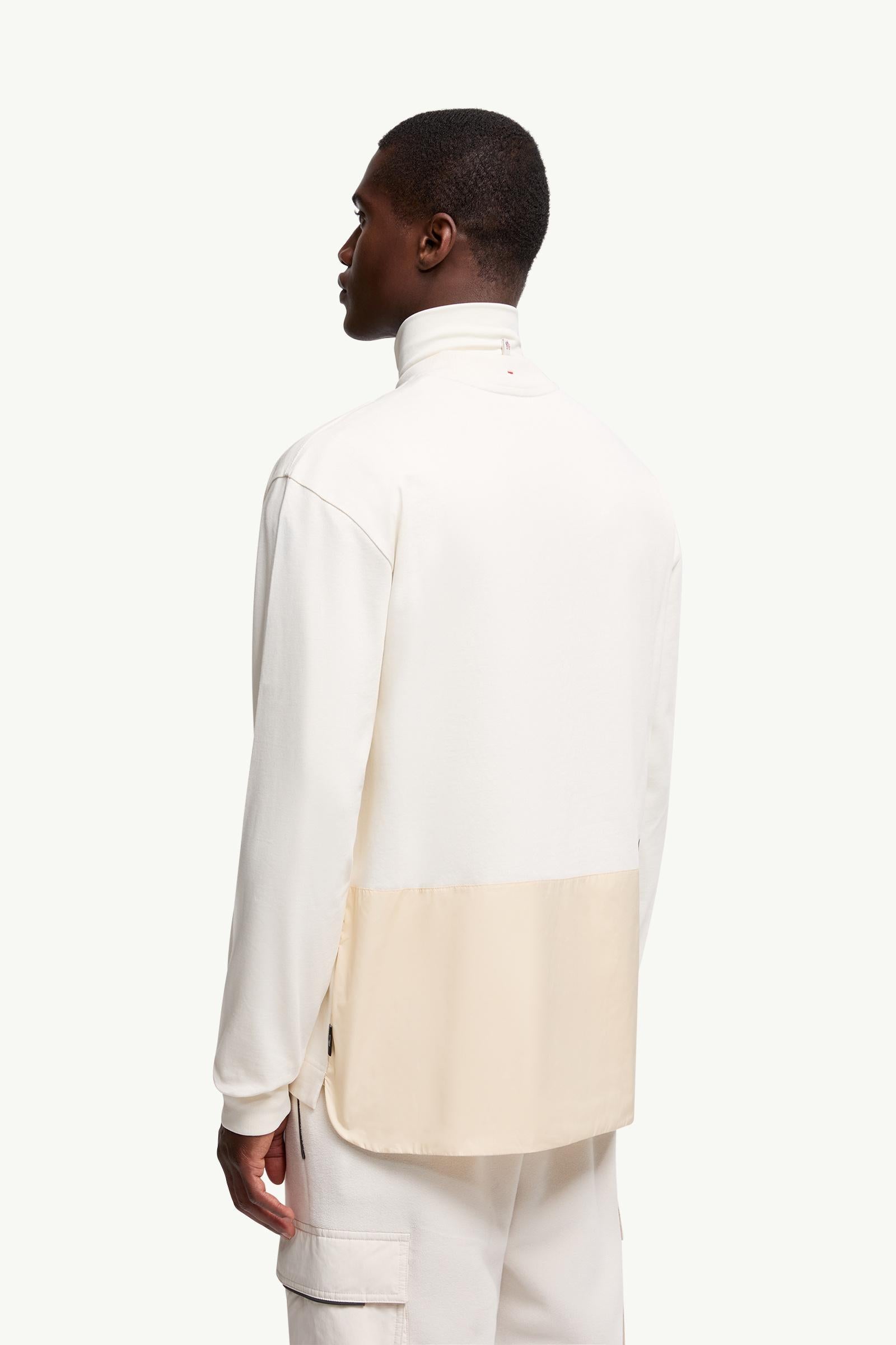Moncler Logo Long Sleeve Cotton T-Shirt White White