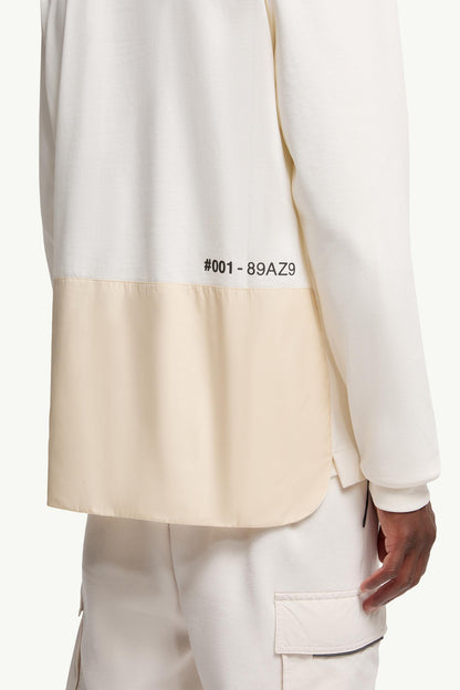 Moncler Logo Long Sleeve Cotton T-Shirt White White