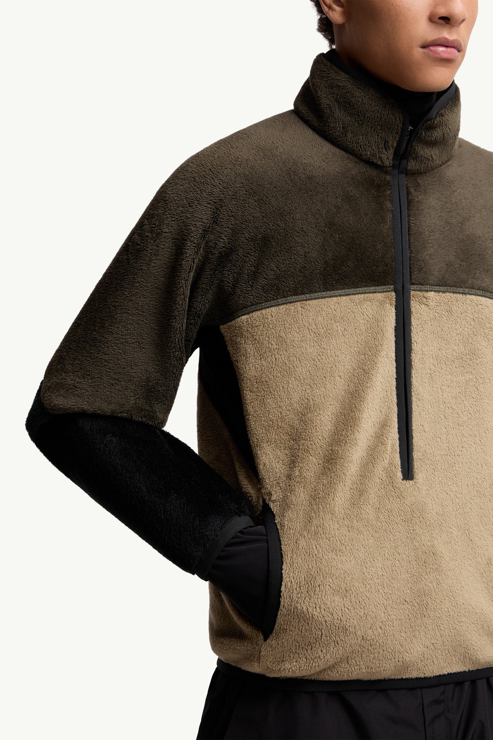 Moncler Polartec® Sweatshirt Beige & Green Beige & Green