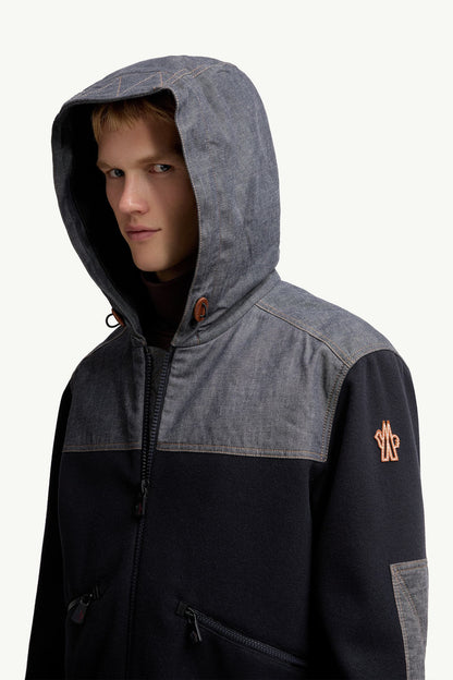 Moncler Cotton Zip-Up Hoodie Navy Blue Navy Blue