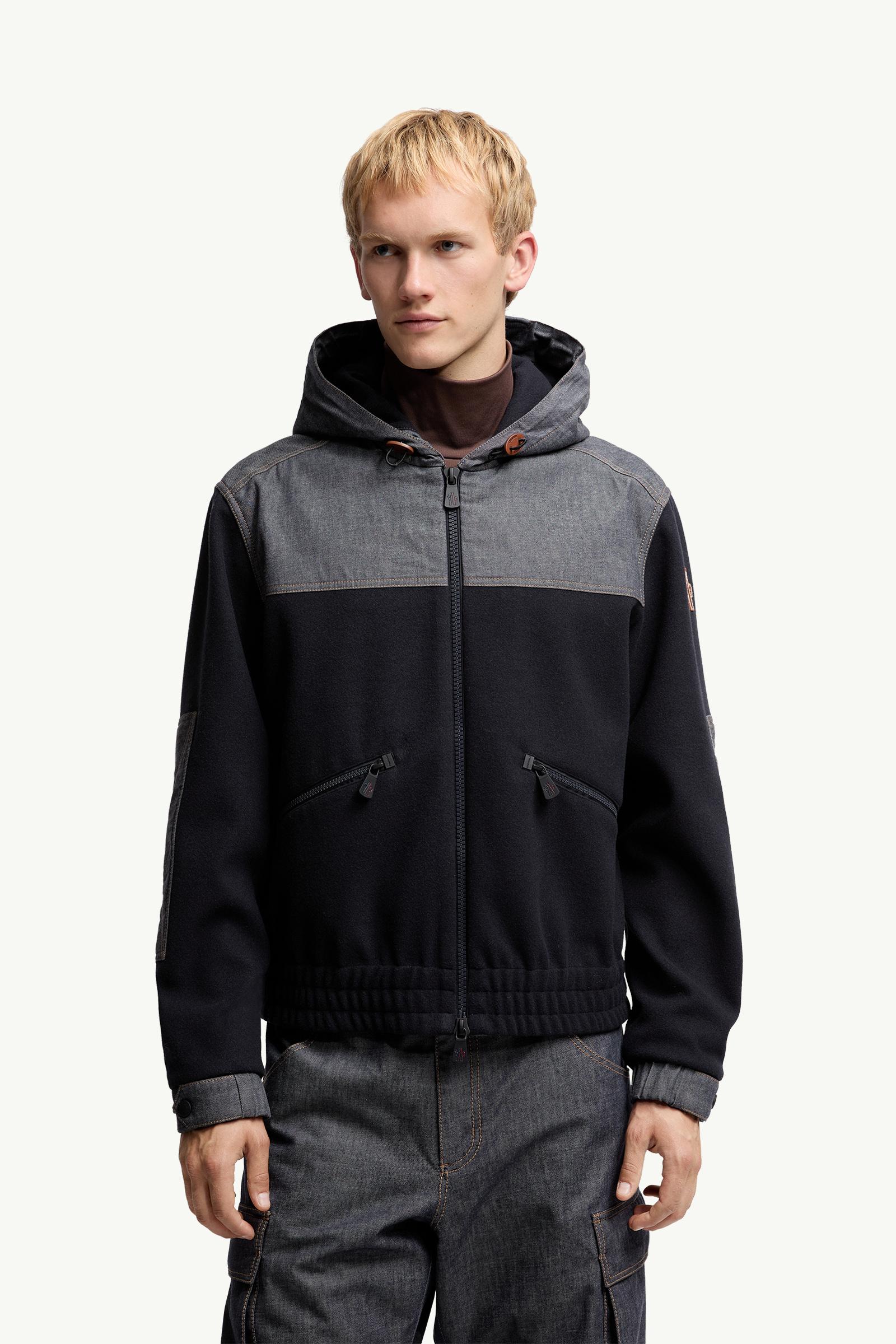 Moncler Cotton Zip-Up Hoodie Navy Blue Navy Blue