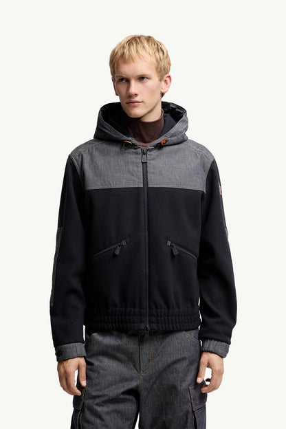 Moncler Cotton Zip-Up Hoodie Navy Blue Navy Blue