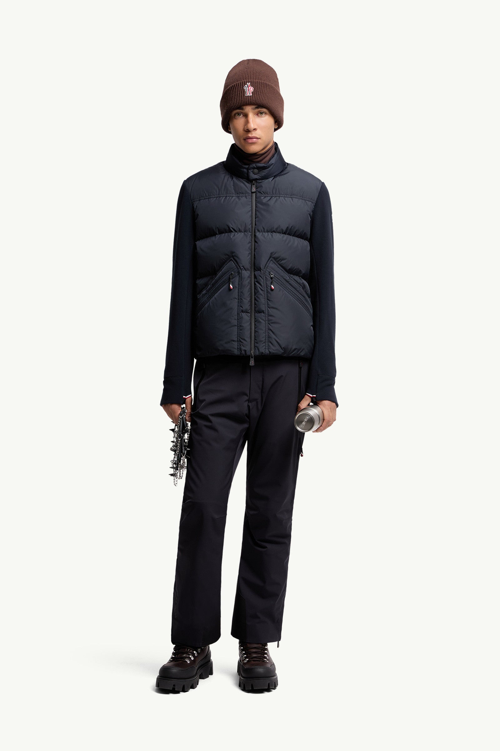 Moncler Padded Zip-Up Cardigan Navy Blue Navy Blue