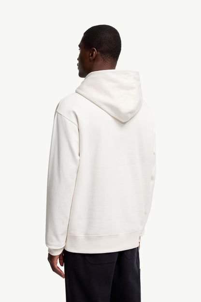 Moncler Logo Cotton Hoodie White White