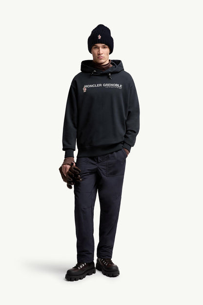 Moncler Logo Cotton Hoodie Navy Blue Navy Blue