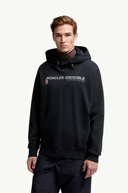 Moncler Logo Cotton Hoodie Navy Blue Navy Blue