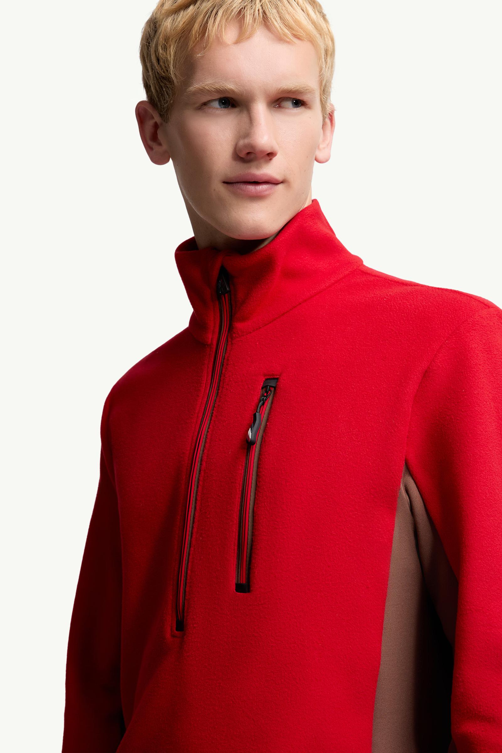 Moncler Half-Zip Sweatshirt Bright Red Bright Red