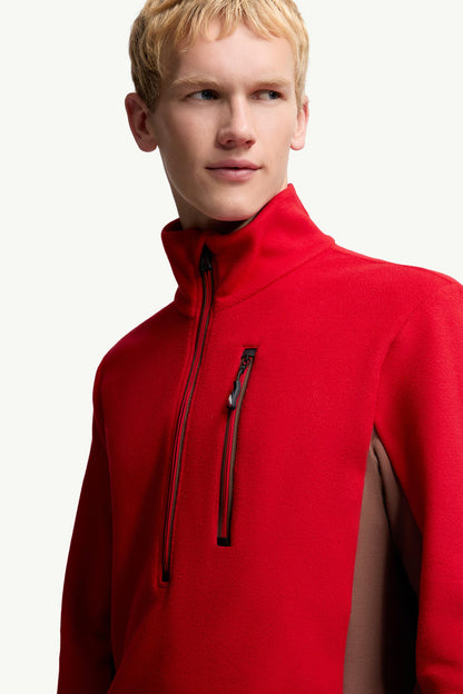 Moncler Half-Zip Sweatshirt Bright Red Bright Red