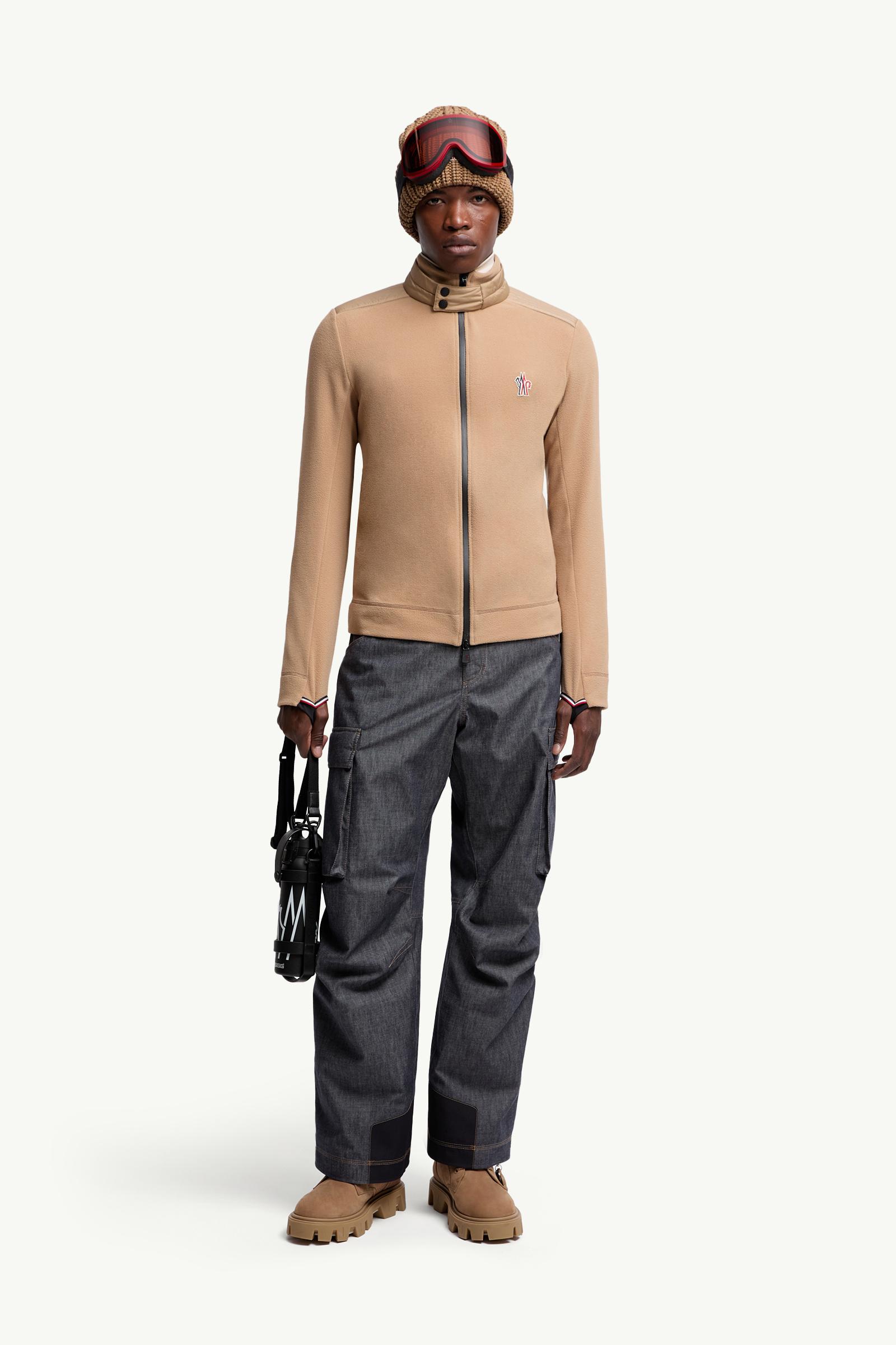 Moncler Fleece Zip-Up Sweatshirt Camel Beige Camel Beige