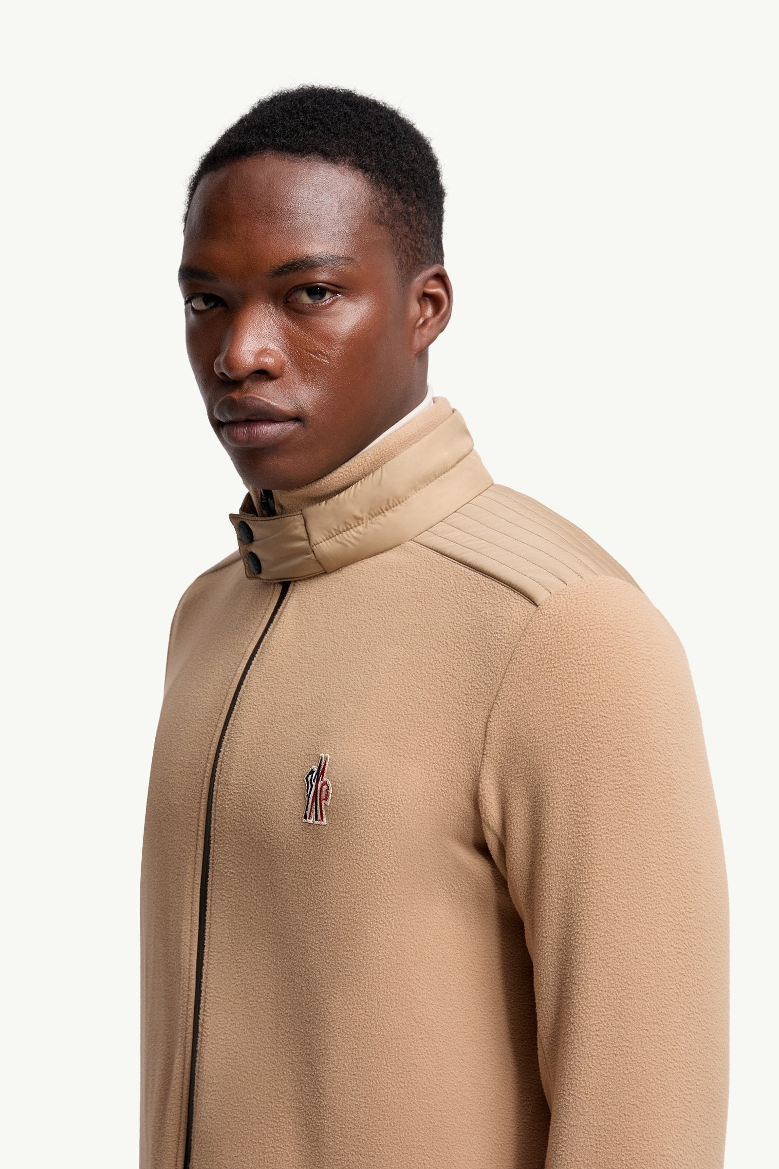 Moncler Fleece Zip-Up Sweatshirt Camel Beige Camel Beige