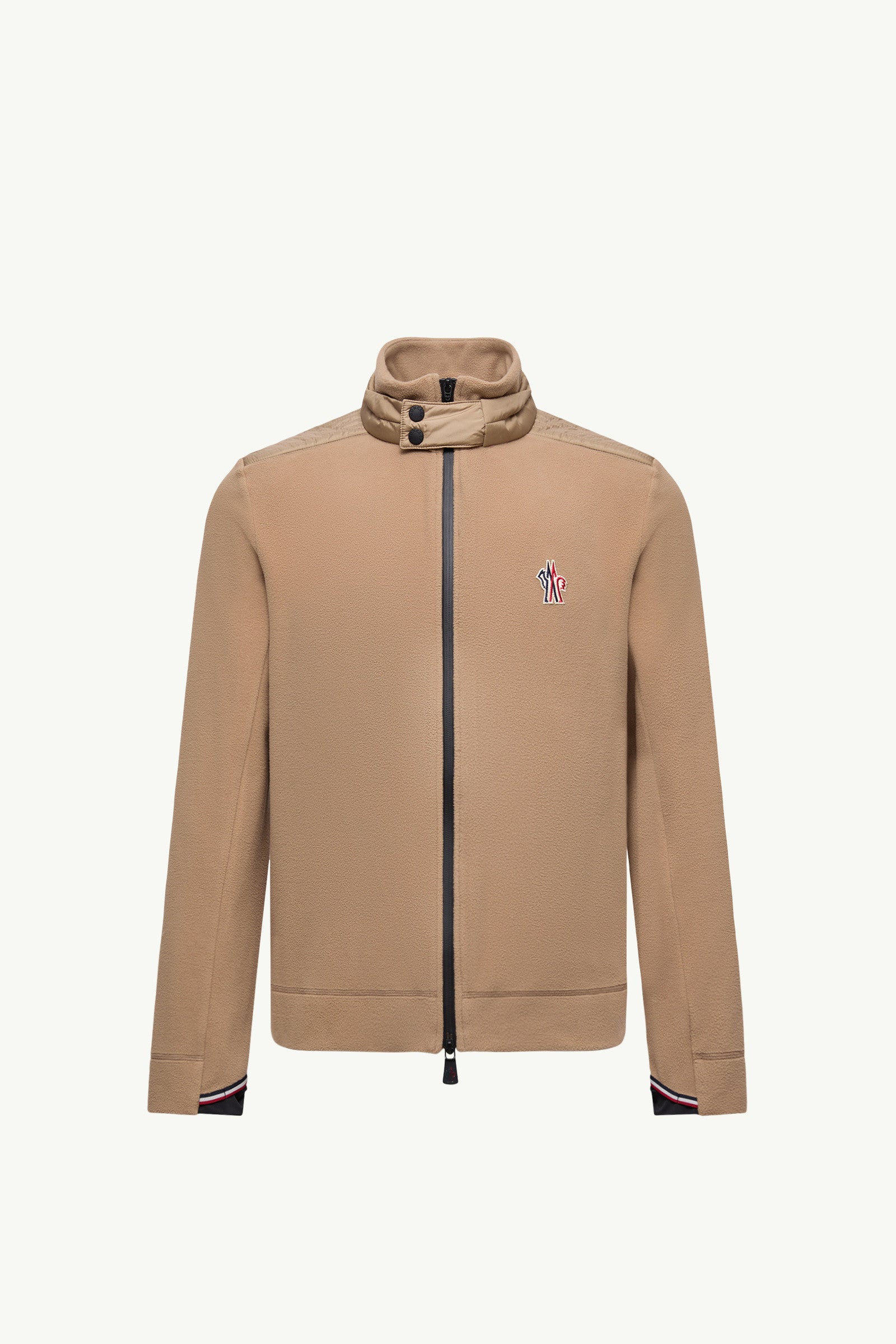 Moncler Fleece Zip-Up Sweatshirt Camel Beige Camel Beige