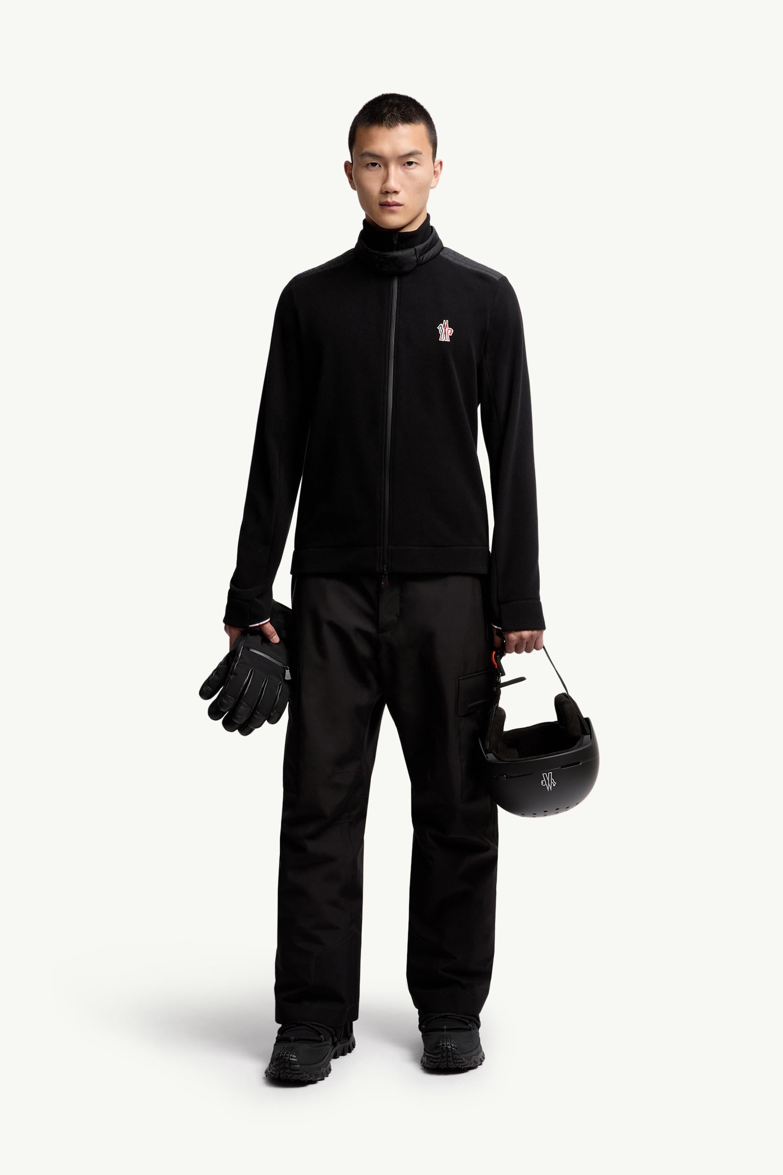 Moncler Fleece Zip-Up Sweatshirt Black Black
