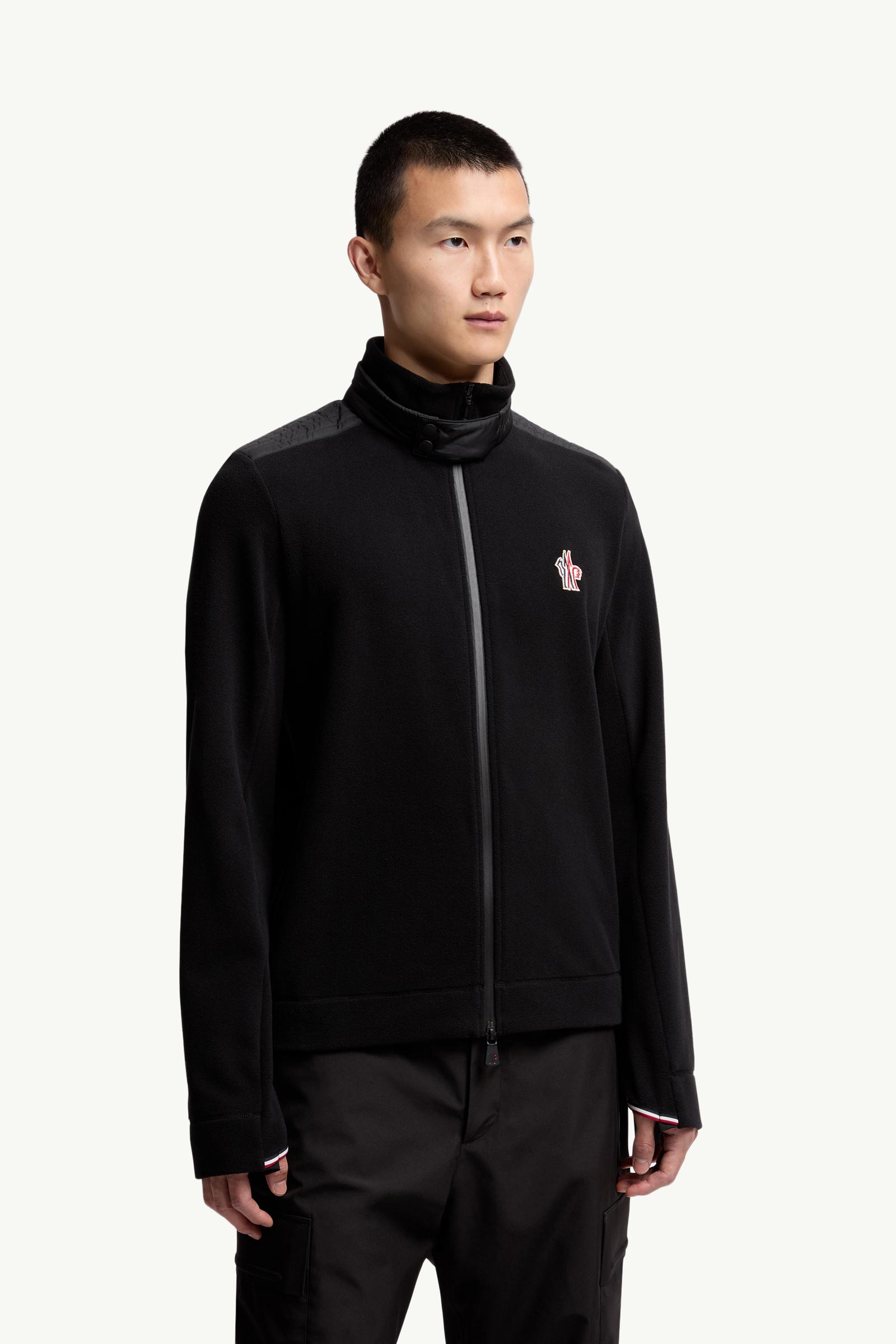 Moncler Fleece Zip-Up Sweatshirt Black Black