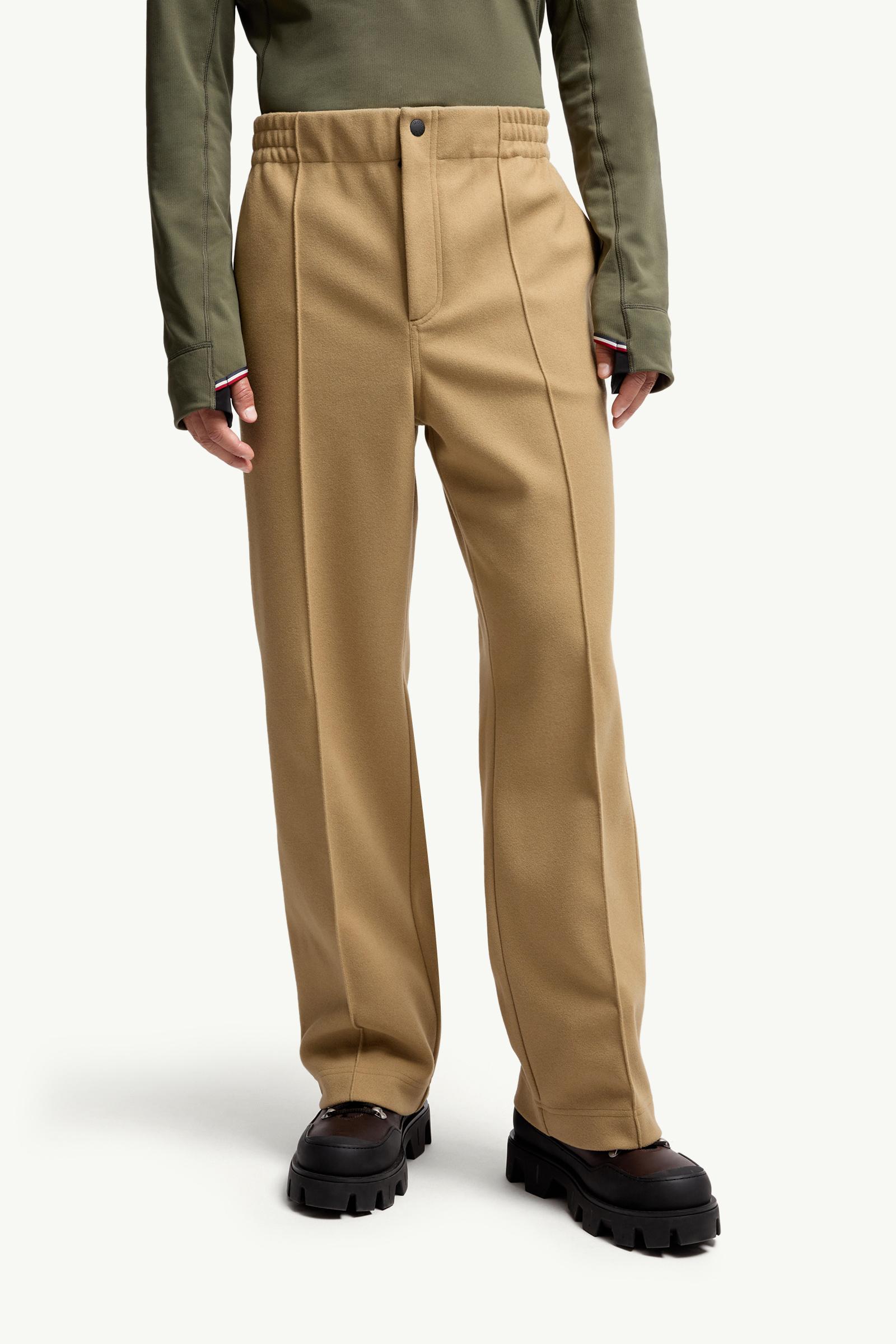 Moncler Embossed Logo Cotton Sweatpants Beige Beige