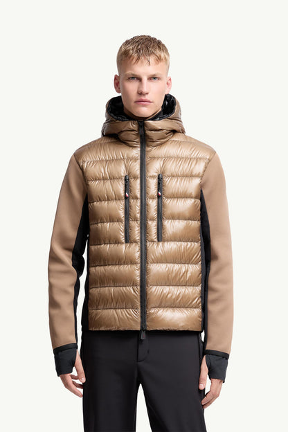 Moncler Padded Zip-Up Hoodie Beige Beige