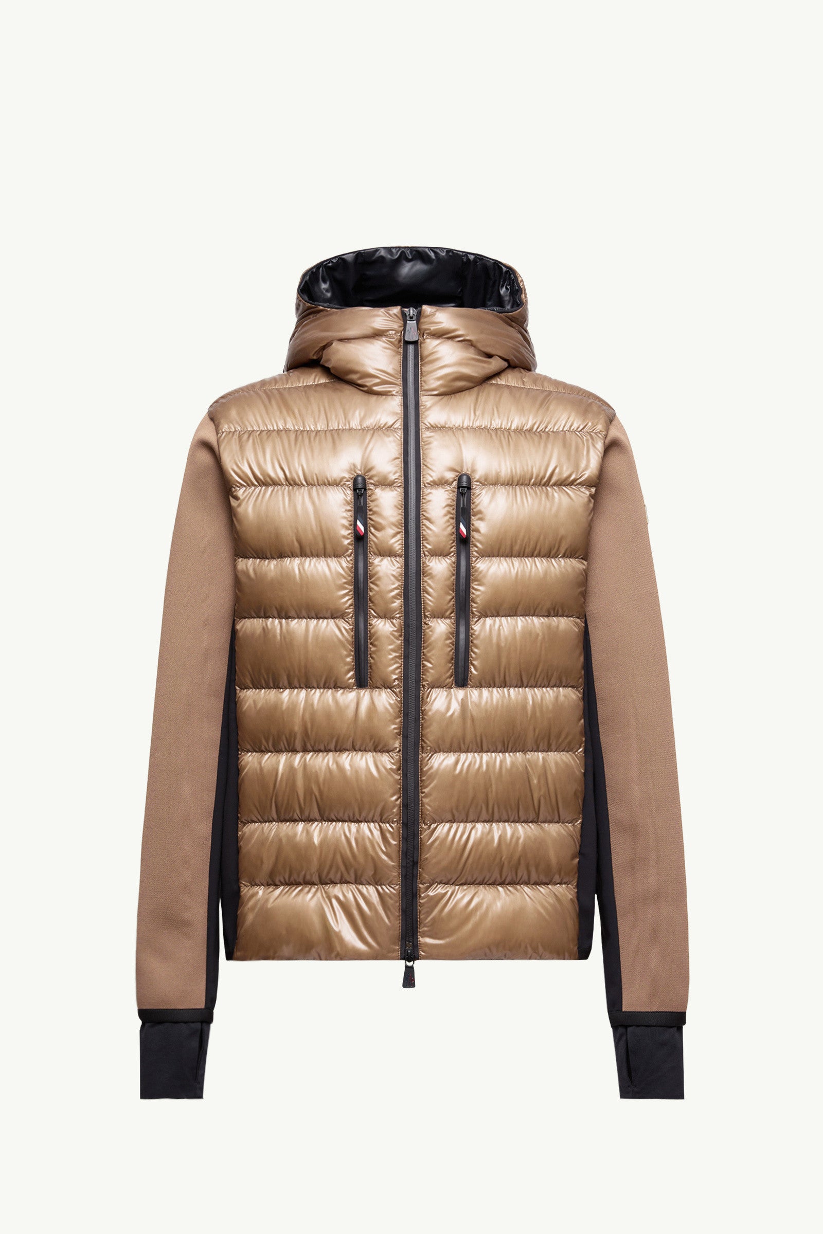 Moncler Padded Zip-Up Hoodie Beige Beige
