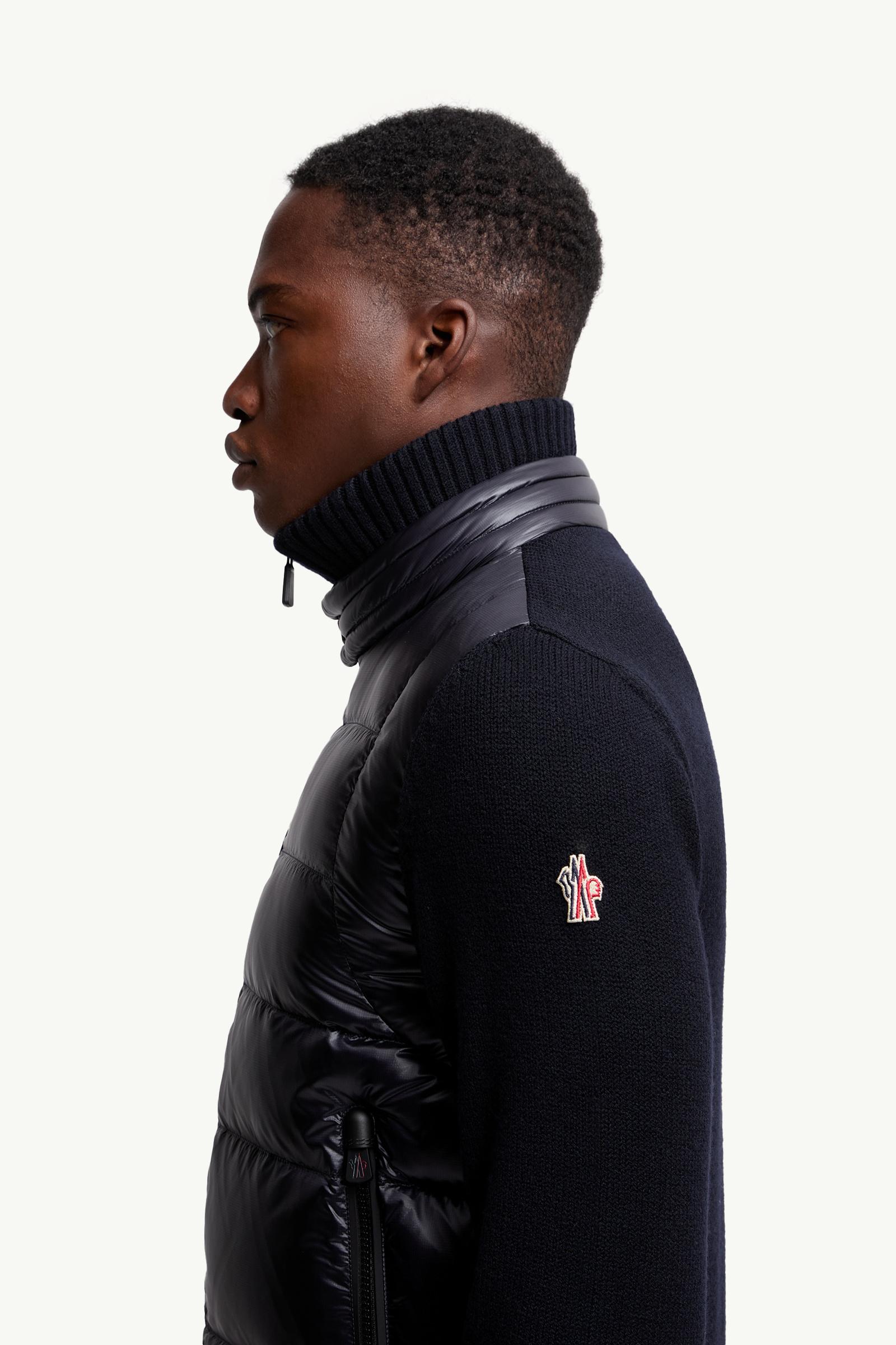 Moncler Padded Wool Zip-Up Cardigan Dark Blue Dark Blue