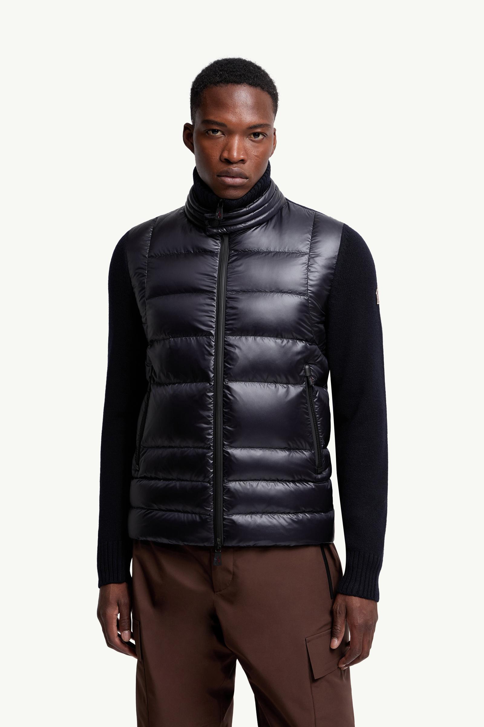Moncler Padded Wool Zip-Up Cardigan Dark Blue Dark Blue