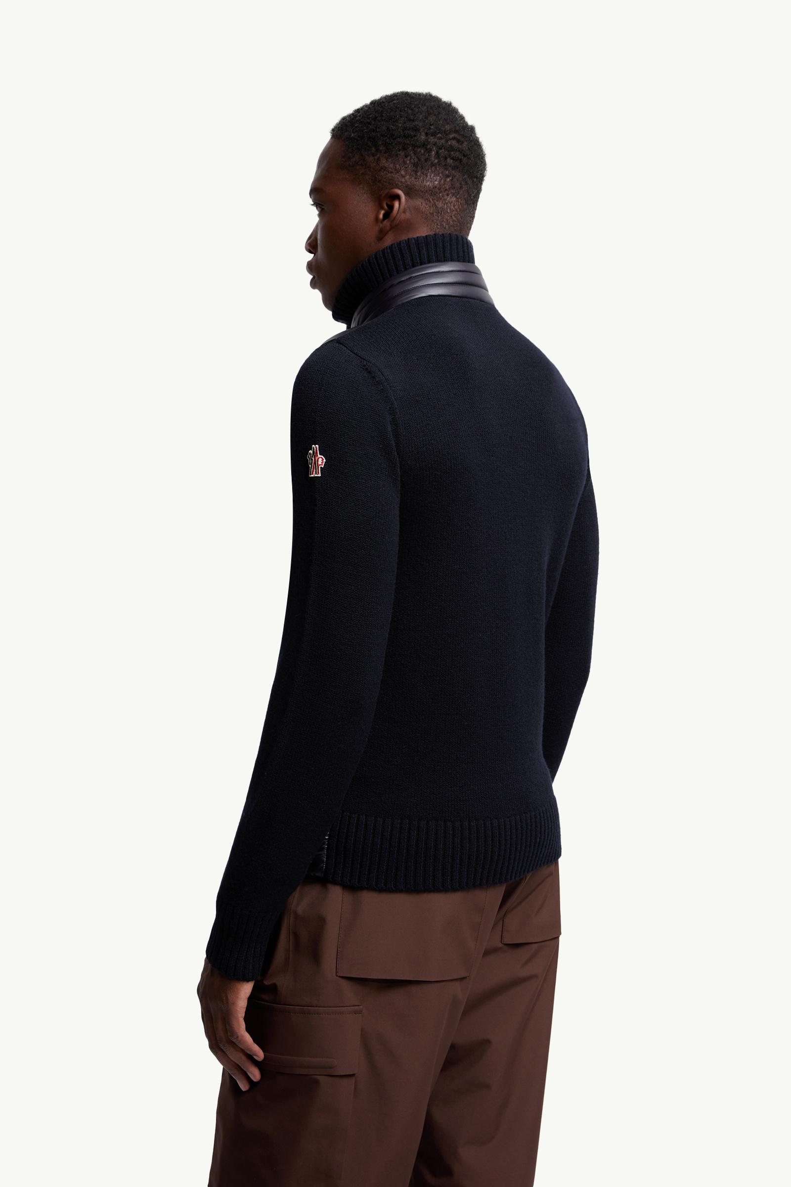 Moncler Padded Wool Zip-Up Cardigan Dark Blue Dark Blue