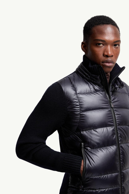 Moncler Padded Wool Zip-Up Cardigan Dark Blue Dark Blue