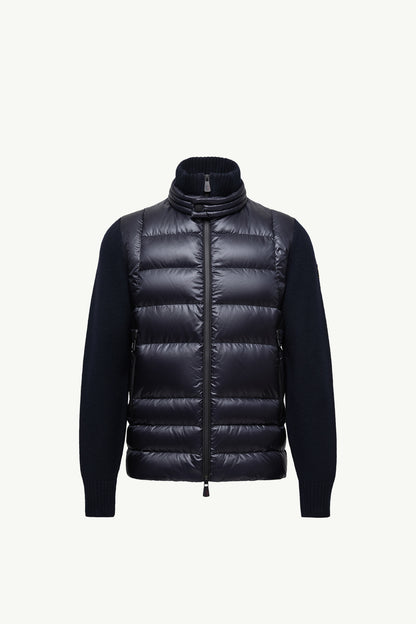 Moncler Padded Wool Zip-Up Cardigan Dark Blue Dark Blue