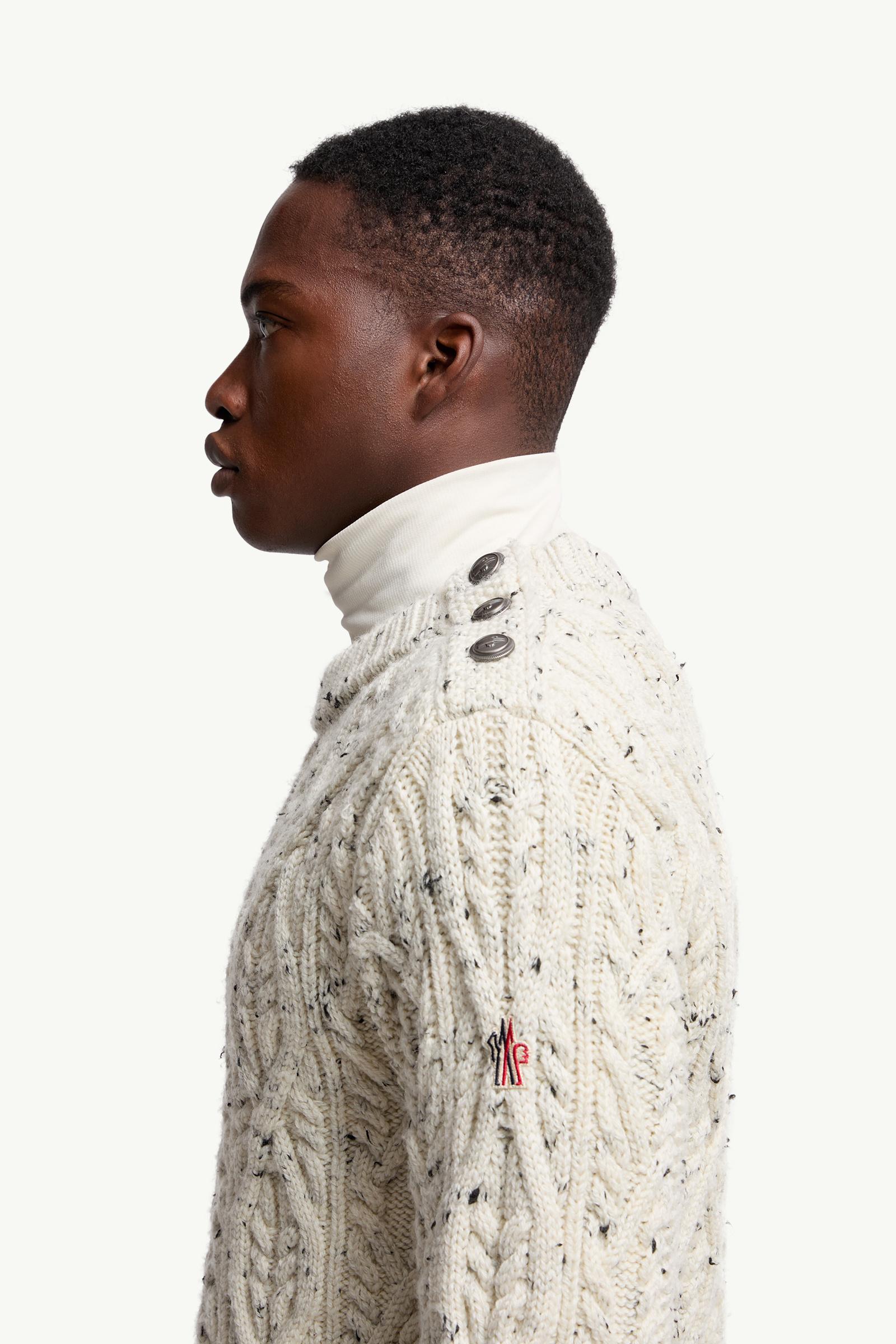 Moncler Argyle Wool Sweater White Ivory White Ivory