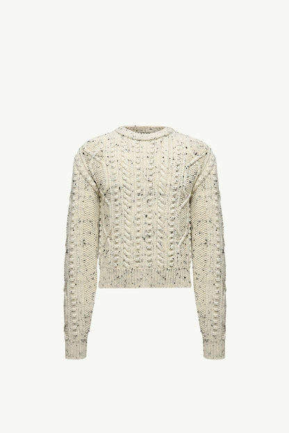 Moncler Argyle Wool Sweater White Ivory White Ivory