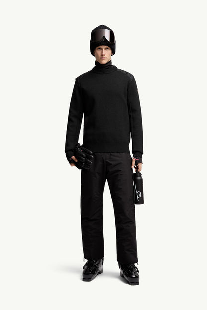 Moncler Wool Blend Down Sweater Black Black