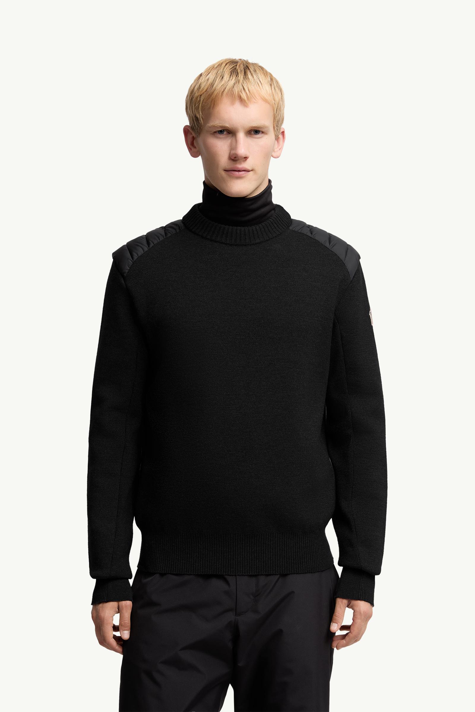 Moncler Wool Blend Down Sweater Black Black