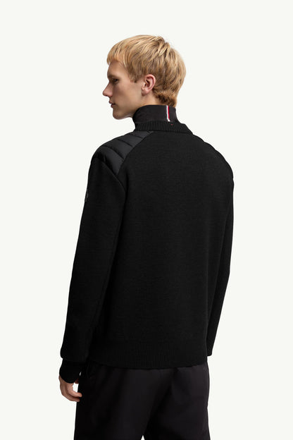 Moncler Wool Blend Down Sweater Black Black