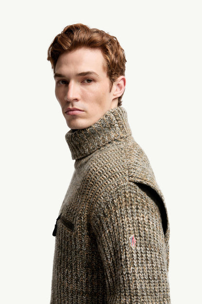 Moncler Wool Turtleneck Sweater With Pocket Sage Green Sage Green