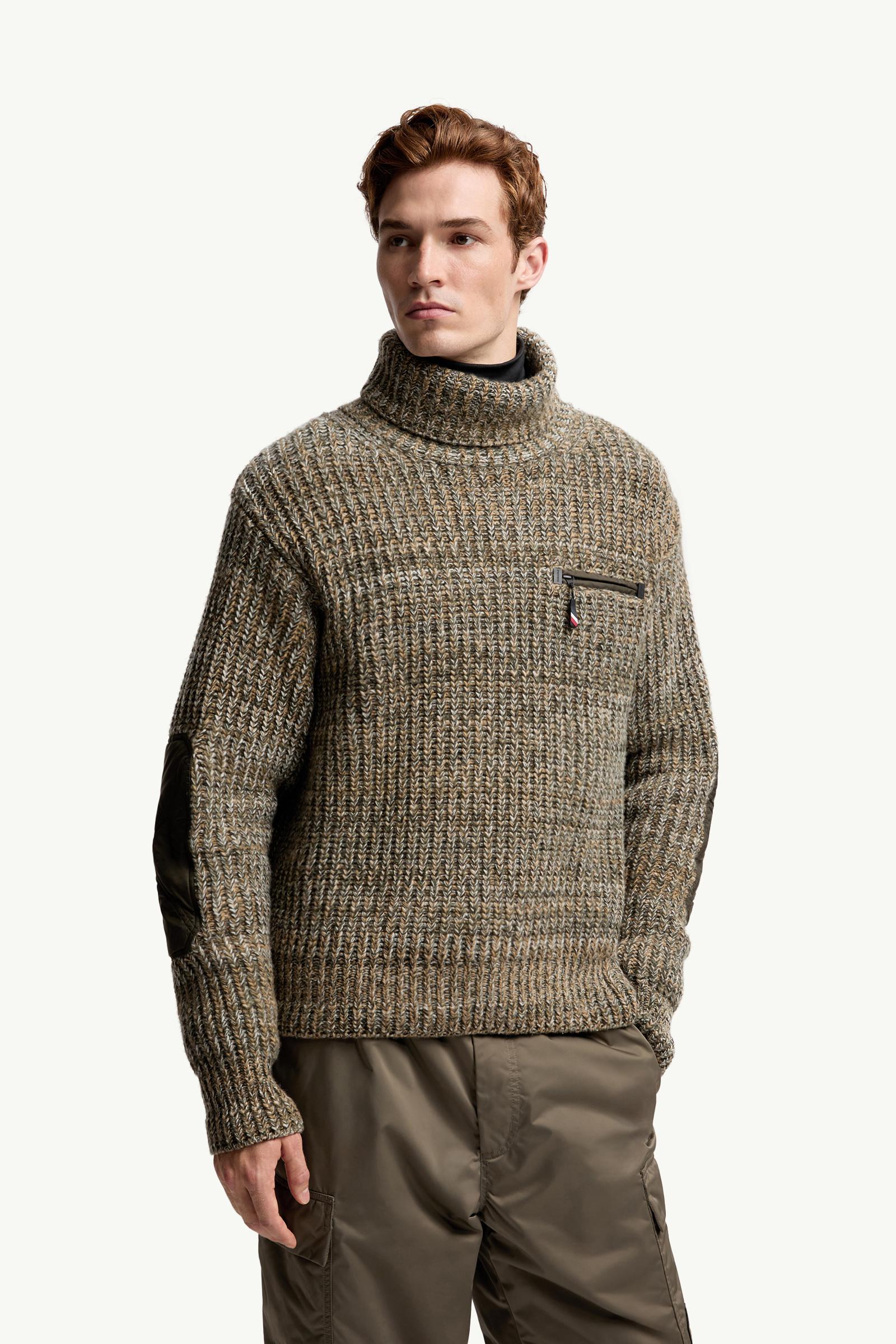Moncler Wool Turtleneck Sweater With Pocket Sage Green Sage Green