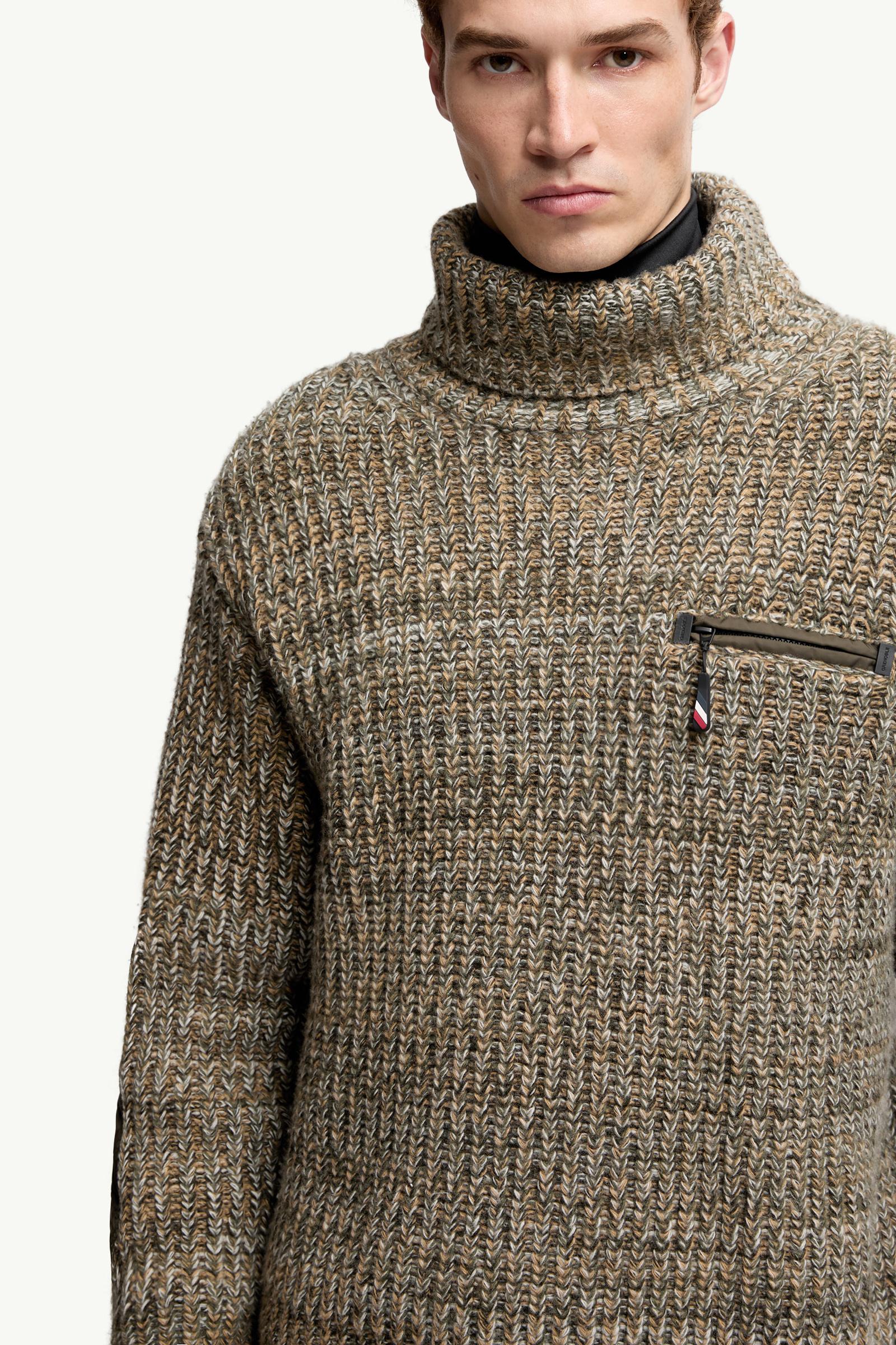 Moncler Wool Turtleneck Sweater With Pocket Sage Green Sage Green