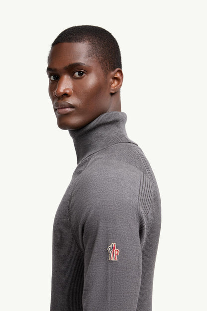 Moncler Wool Turtleneck Sweater Grey Grey