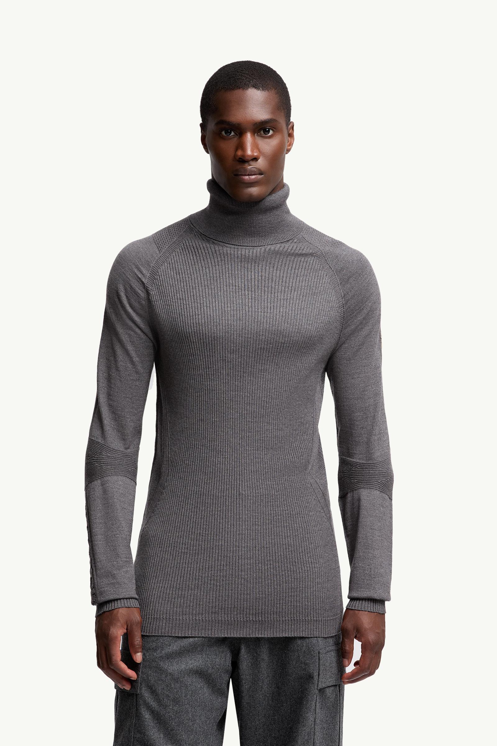Moncler Wool Turtleneck Sweater Grey Grey