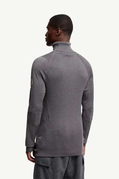 Moncler Wool Turtleneck Sweater Grey Grey
