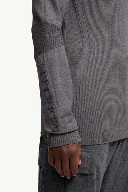 Moncler Wool Turtleneck Sweater Grey Grey